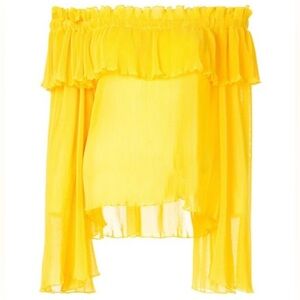 Alice McCall Pina Colada Off The Shoulder Blouse in Yellow RARE US 2